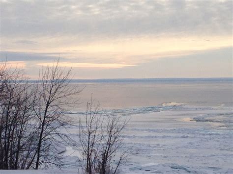 Lake Superior Winter Lake Superior Snow Celestial Sunset Winter