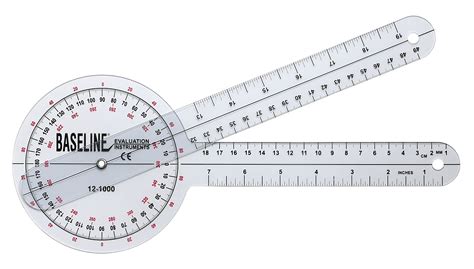 Baseline Goniometer, Plastic 12 Inch Arm Length 1 ...