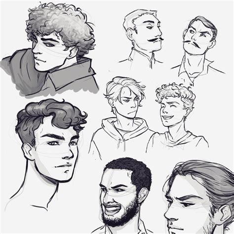 How about drawing hair when the head is at different angles? Elena on Instagram: "Dudes #draw #drawing #sketching # ...
