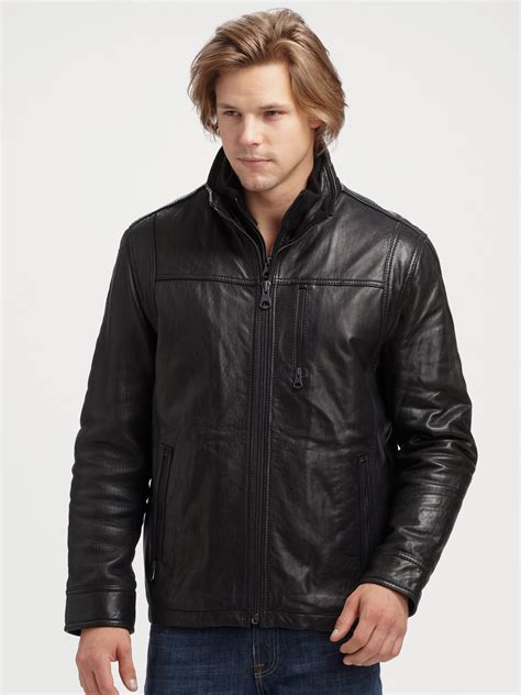 Andrew Marc Daily Driver Leather Jacket In Black For Men Lyst