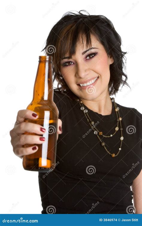 Girl Holding Beer Bottle Stock Photo Image Of Youth Bottle 3846974