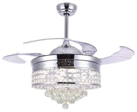 They come with unique features such as 3 or 4 blades that are made from plastic. Unique Caged Ceiling Fan with Remote, LED light, Retractable Blades - Contemporary - Ceiling ...