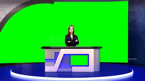 News 040 Tv Studio Set Virtual Green Screen Background Psd Datavideo
