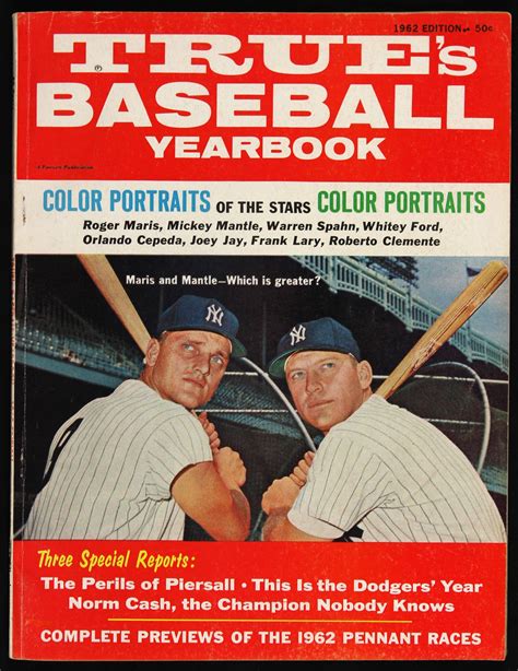 Trues Baseball Yearbook 1962 Sports Magazine Baseball Sports