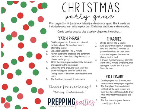 Instant Download Printable Christmas Games For Groups Christmas Party