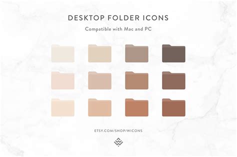 Desktop Folder Icons Nude Aesthetic Folders Neutral Desktop Folder