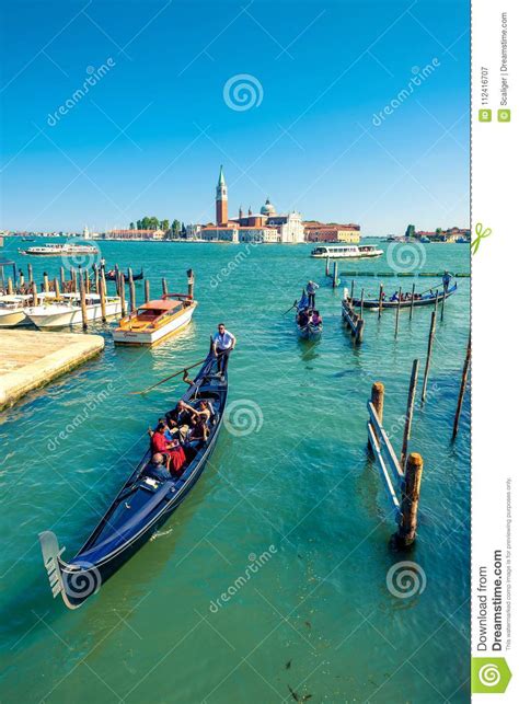 Gondolas Float Near San Marco Square In Venice Italy Editorial