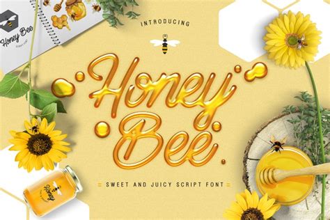 Honey Bee A Sweetly Vibrant Typeface Font Free Font Download