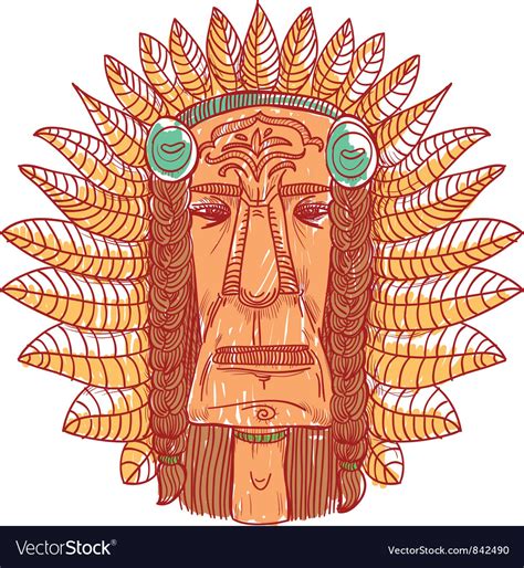 Tattoo With Indian Face Royalty Free Vector Image