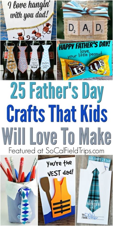This father's day activity is great to get the little ones involved! 25 Father's Day Crafts For Kids To Make - SoCal Field Trips