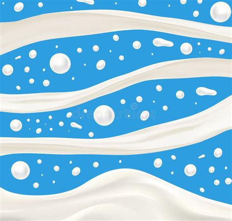 Set Of Milk Wave On Blue Background Stock Vector Illustration Of