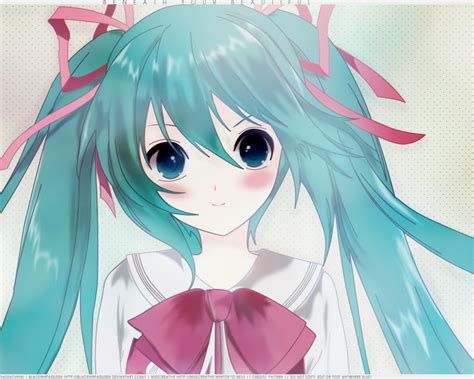 Wallpaper Ilustrasi Gadis Anime Rambut Biru Mata Biru Karya Seni Rambut Hitam Vocaloid