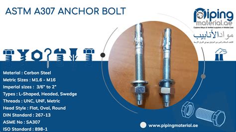 ASTM A307 Anchor Bolt ASME SA307 Wedge Anchors Suppliers