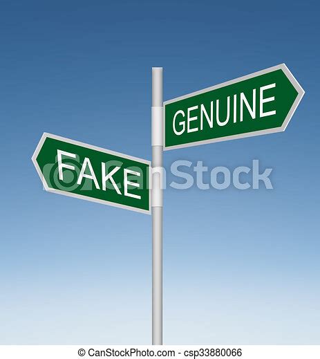 An Illustration Of Fake And Genuine Road Signs Canstock