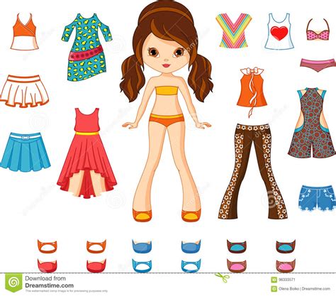 Paper Doll Stock Vector Illustration Of Pants Clothes 96333571