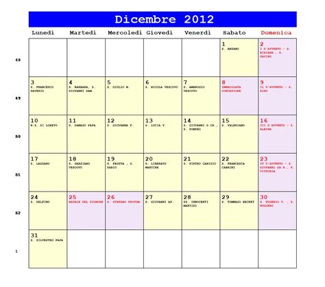 Calendario Dicembre 2012 Da Stampare Avvento Natale Solstizio D