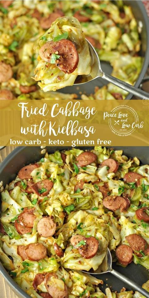 Home recipes ingredients vegetables cabbage our brands Fried Cabbage with Kielbasa | Peace Love and Low Carb ...