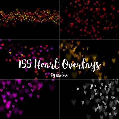 Heart Overlays Valentines Day Overlays 155 Hearts Bokeh Etsy Heart