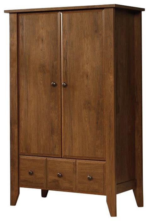 Sauder Shoal Creek Armoire Oiled Oak Transitional Armoires And