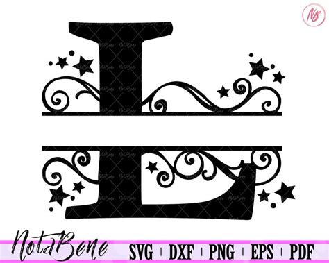 Download L Split Monogram SVG Split Letter L SVG Divided Initial L | Etsy