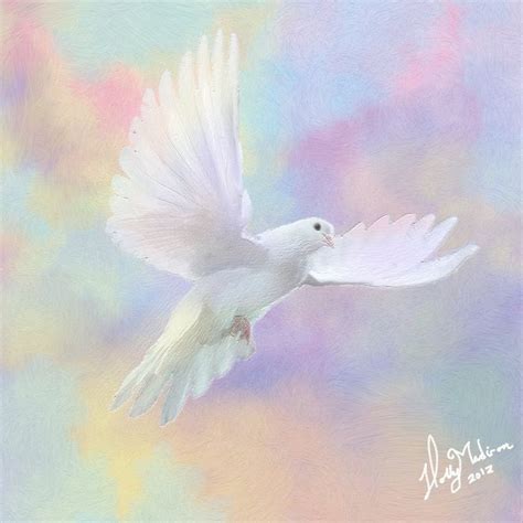 Dove Flying To Heaven Print Rainbow Bird Wings Angel 2000 Via Etsy