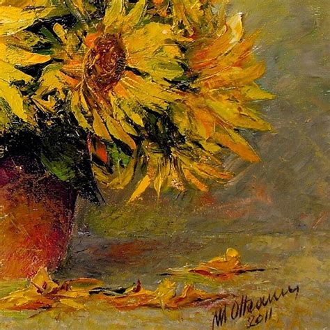 Mihai Olteanu Pittore Impressionista Sunflower Art Painter