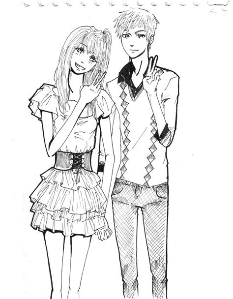 Easy cute anime couple drawings in pencil. Pin by Kayleigh Shinn on Cute couples | Couple drawings ...