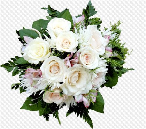 Psd Png Bouquets Of White Wedding Flowers On Transparent Background