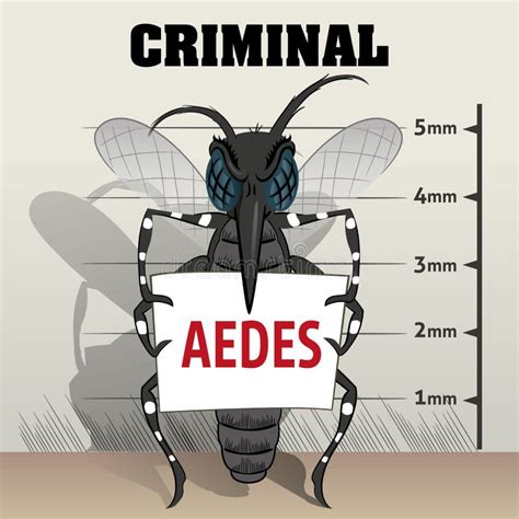 Aedes Aegypti Mosquitoes Sting In Jail Holding Poster Stock Vector