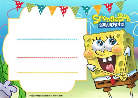 Spongebob Party Invitations Free Printable

