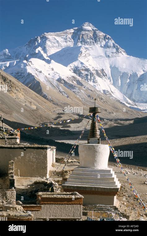 North Side Of Mount Everest Chomolungma From Rongbuk Monastery