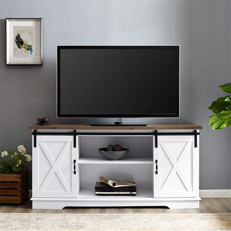 White Rustic Tv Stand