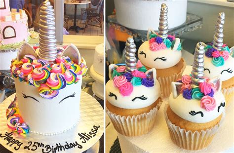 How to make a rainbow ice cream cake from cookies cupcakes and cardio. Rainbow unicorn cake & cupcakes for birthday - Cake #116 ...