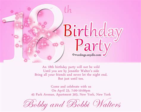 Th Birthday Invitation Wording Samples Birthdaybuzz