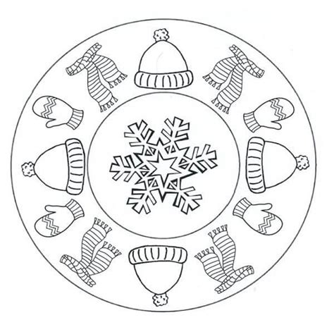 Kolorowanka Mandala Boże Narodzenie Na zimę Pobierz wydrukuj lub pokoloruj online już teraz