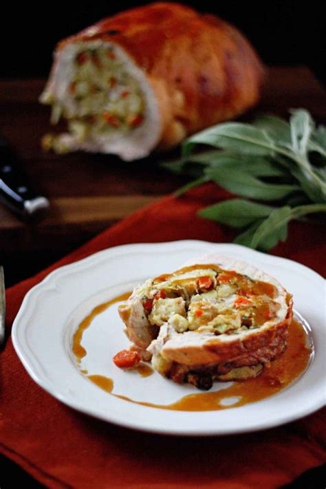 Turkey Roulade With Cider Gravy Turkey Roulade Poultry Recipes