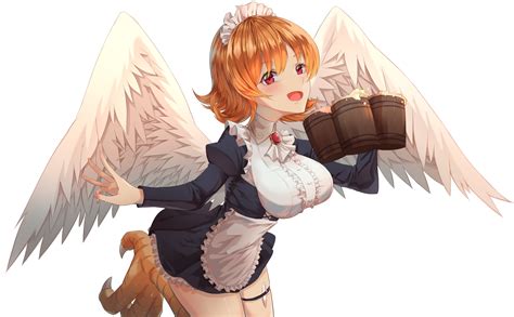 Ishuzoku Reviewers Meidri Garter Maid Monster Girl Tagme Wings 855140 Yande Re