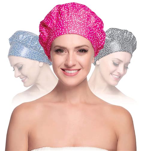 Tiara Shower Cap For Women Terry Lined Leak Free Washable And