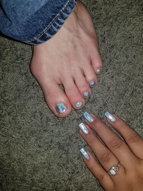 Matching holo with the boyfriend : Nails