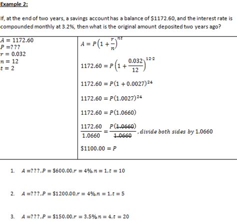 Compound Interest Practice Worksheet Pivotinspire