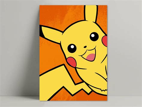 Pikachu Poster Pikachu Print Pikachu Art Pikachu Minimalis