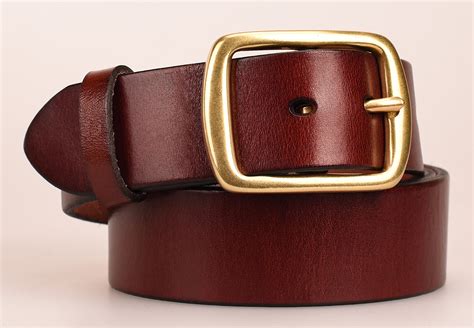 Handmade Leather Belt Solid Brass Bucklegenuine Leather Etsy