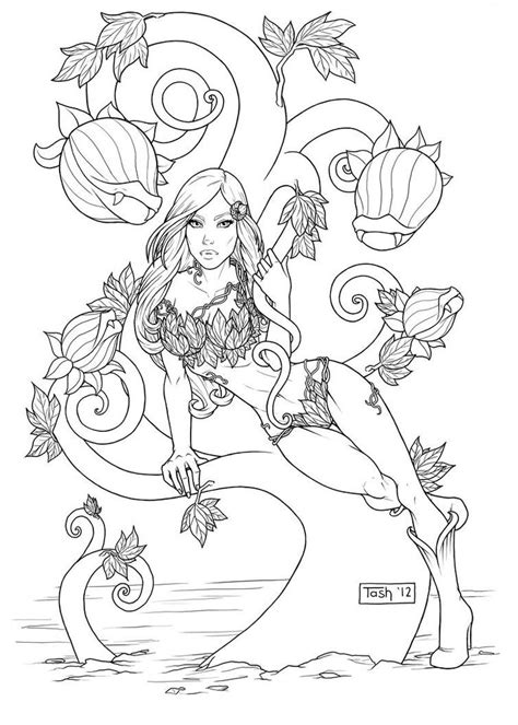 Poison Ivy By Tashotoole On Deviantart Coloring Pages To Print Adult