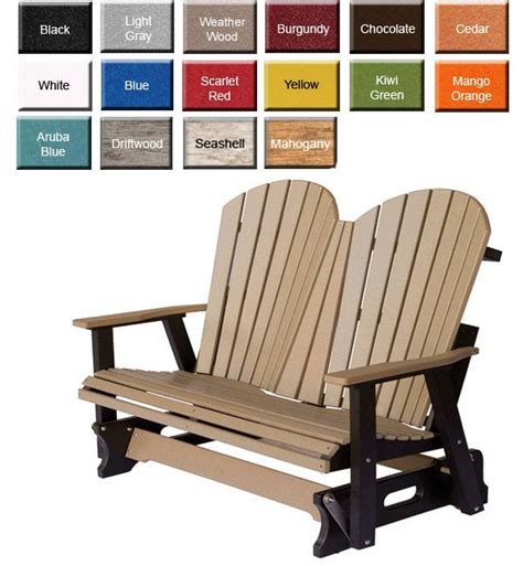 Outdoor Poly Furniture Amish Pctg4800 Comfo Back Glider Bench