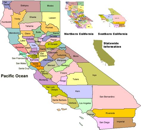 California County Map Area | County Map Regional City