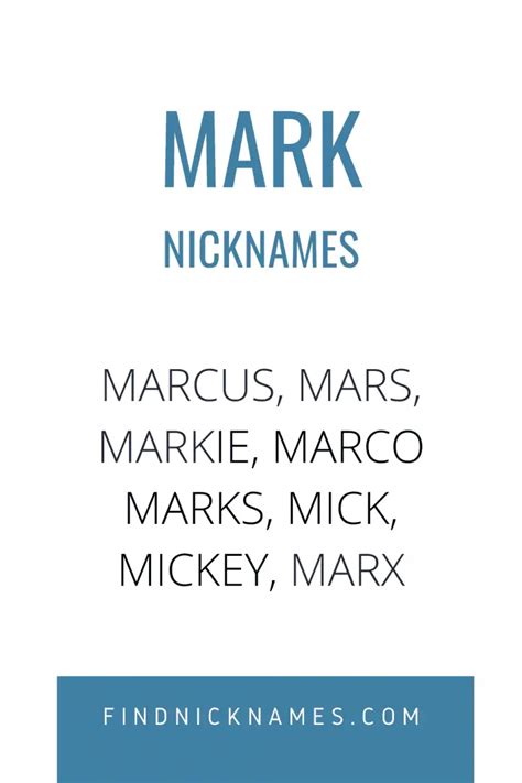 40 Popular Nicknames For Mark Find Nicknames
