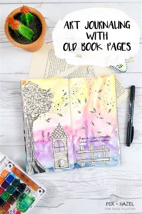 Art Journaling With Vintage Book Pages Page Flutter