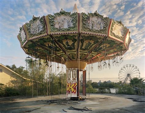 The Swing Ride Of An Abandoned Amusement Park 1024 X 803 R