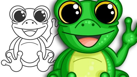 How do you draw a cartoon frog? How to draw a super cute frog | Step by Step Drawing - YouTube