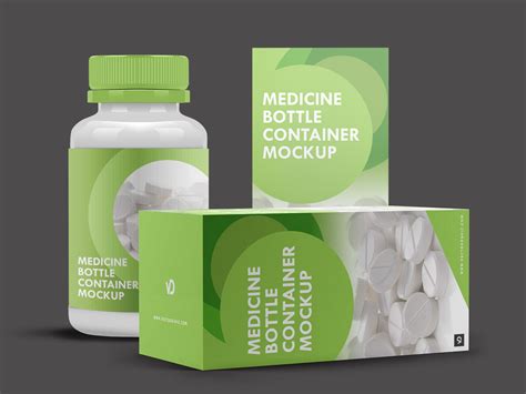 medicine bottle container  box mockup  mockups   psd mockups apemockups
